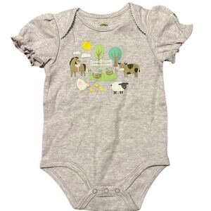 John Deere Baby Girl Bodysuit Size 9-12 Months Purple Farm Animals Graphic